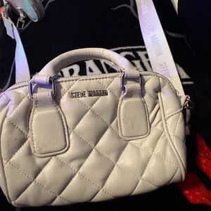 Steve Madden Quilted Mini Bag in White